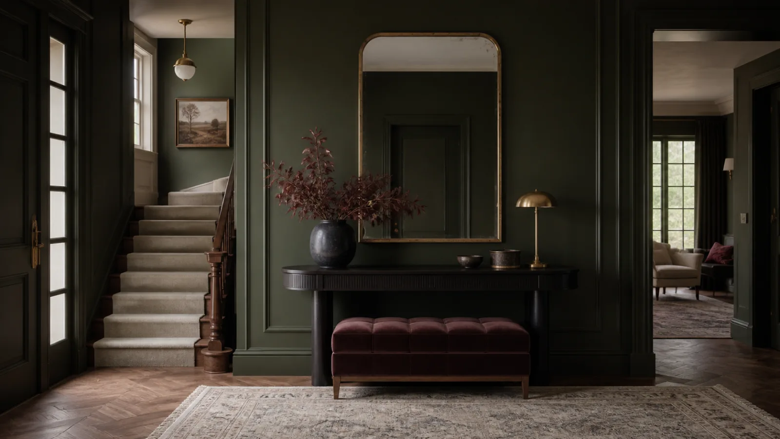 Black Console Neo-Traditional Entryway & Hallway