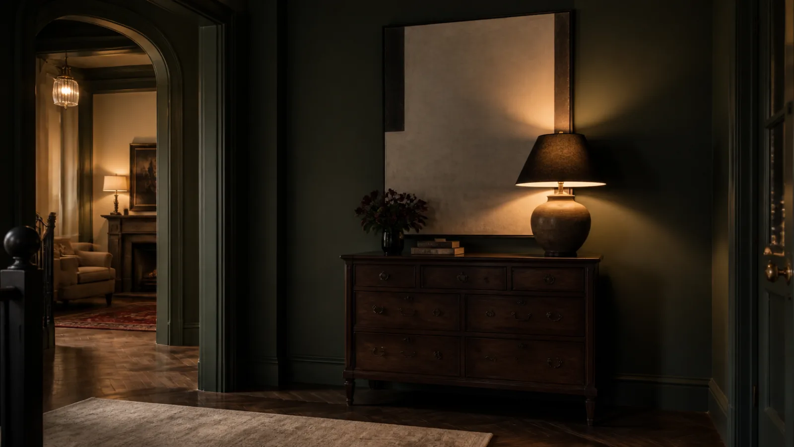 Evening Lamp Neo-Traditional Entryway & Hallway