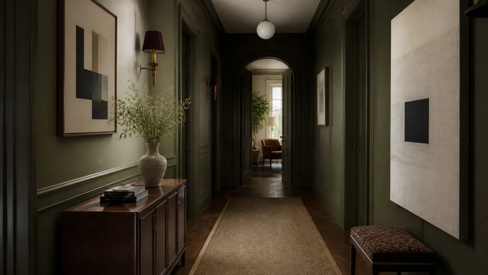 Gallery Hall Neo-Traditional Entryway & Hallway