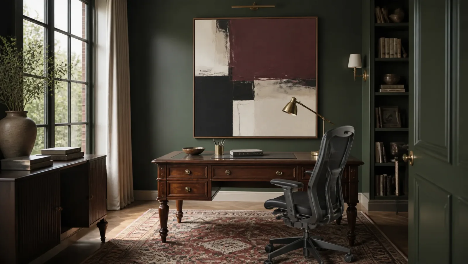 Antique Modern Mix Neo-Traditional Home Office