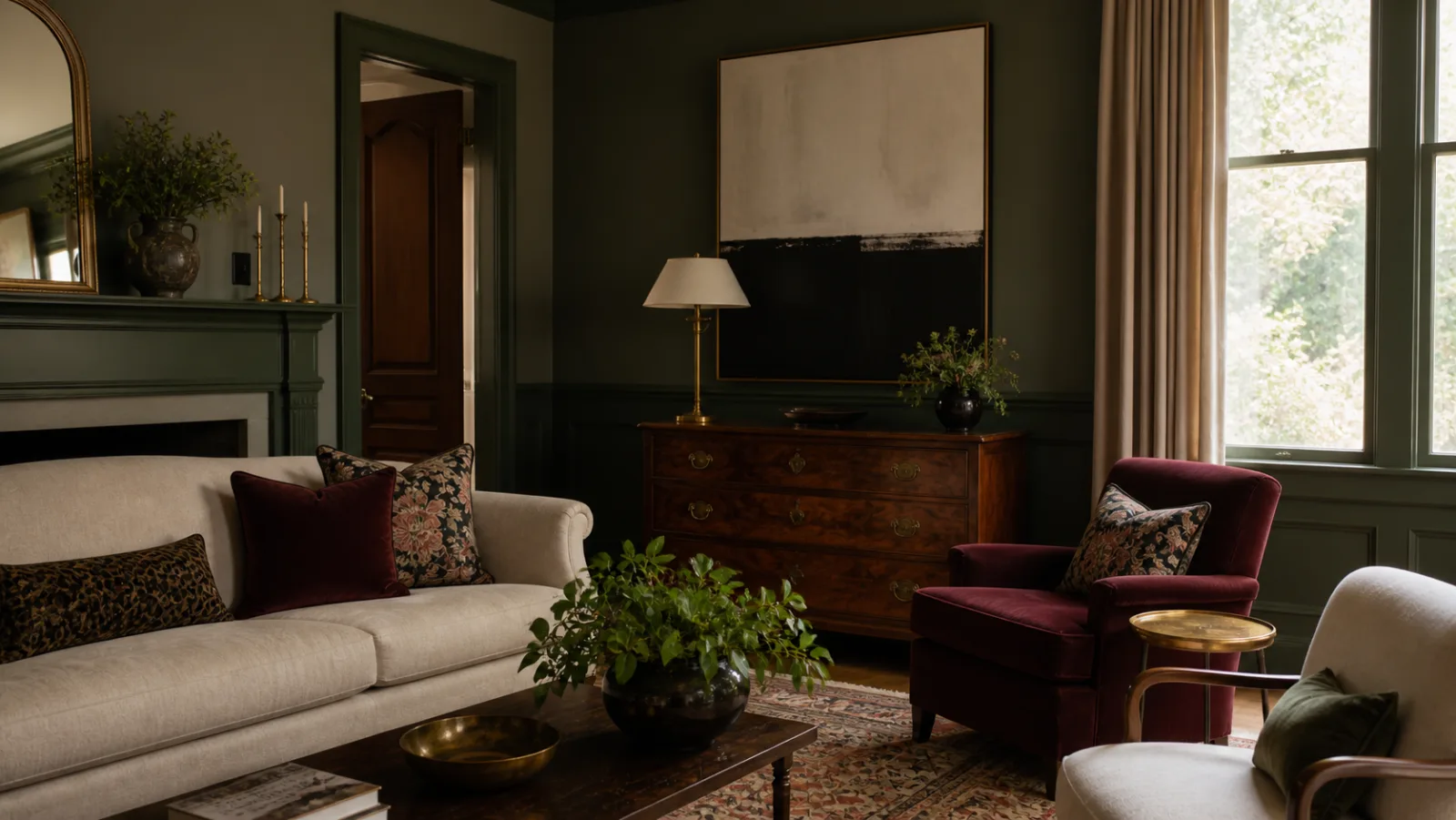 Antique Modern Art Neo-Traditional Living Room