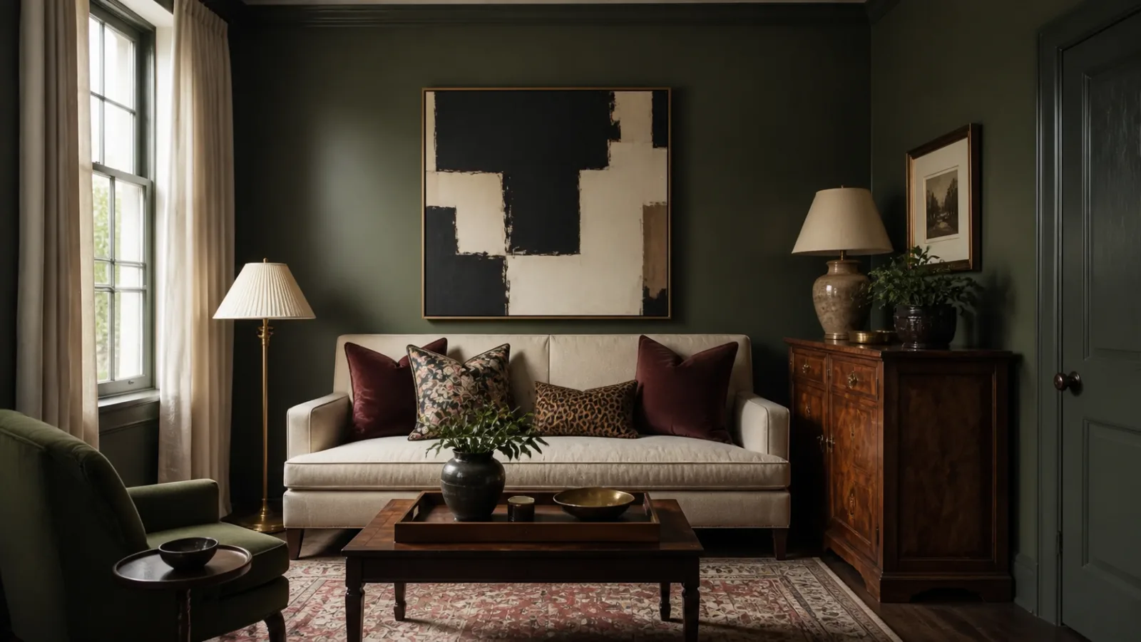 Compact Contrast Neo-Traditional Living Room