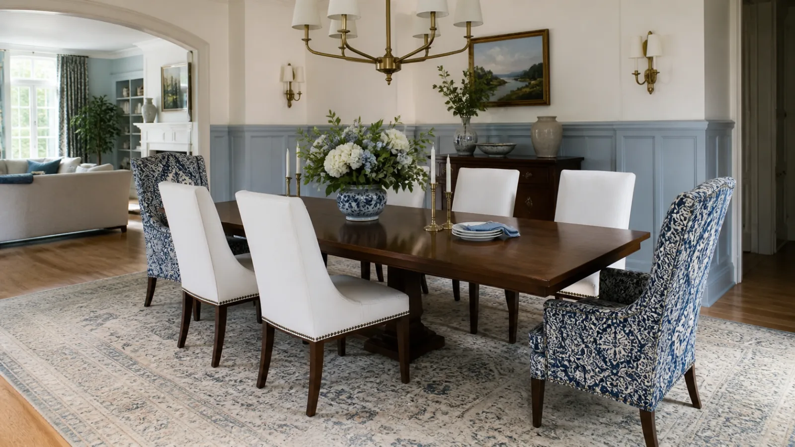 Walnut Table New Traditional Dining Room