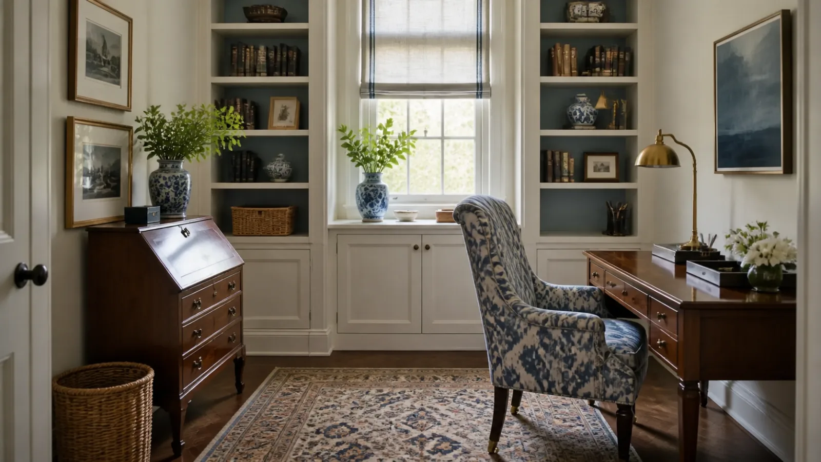 Compact Writing Room New Traditional Home Office