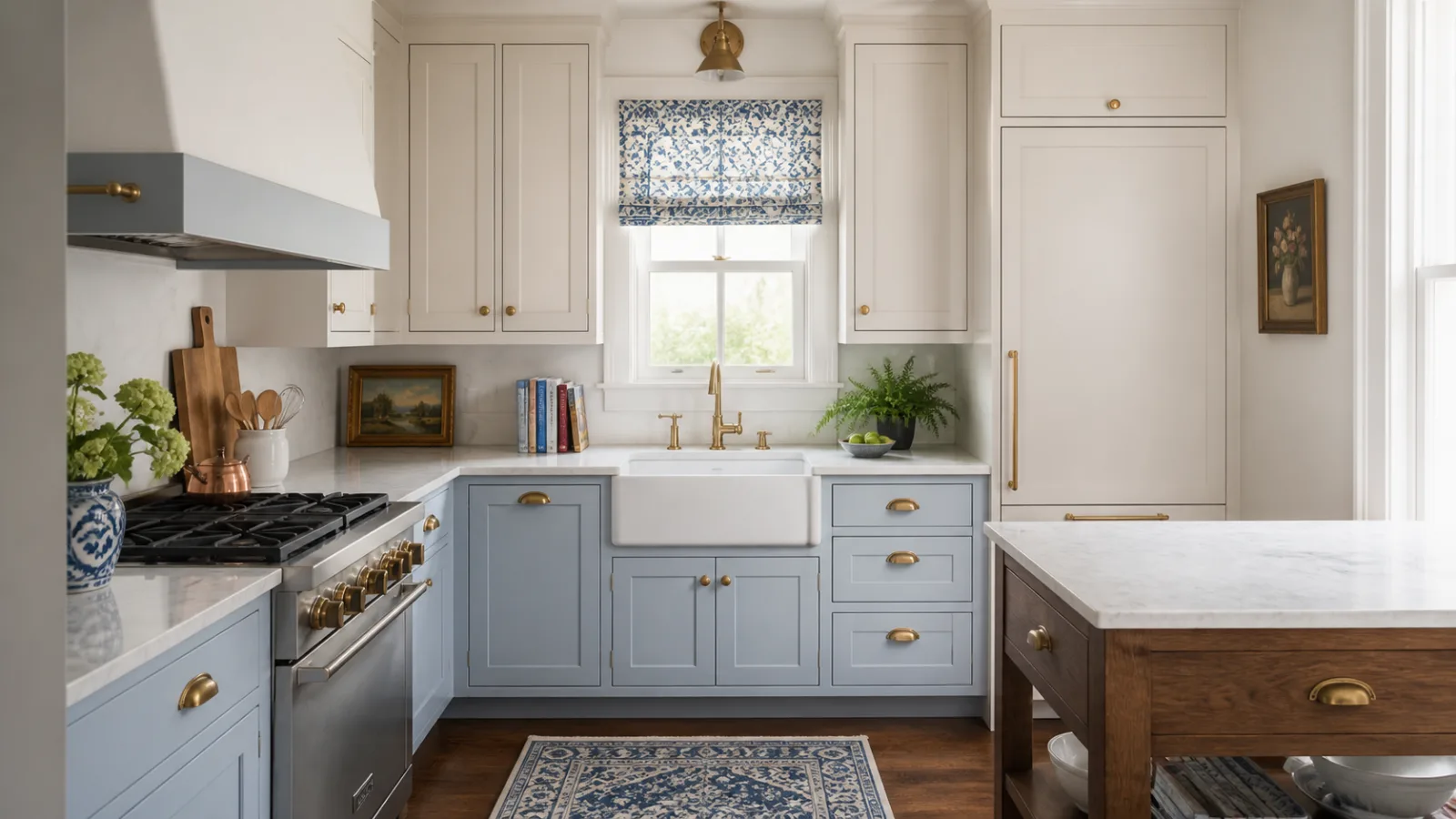 Compact Pattern New Traditional Kitchen