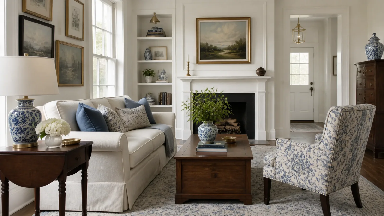 Compact Collected New Traditional Living Room