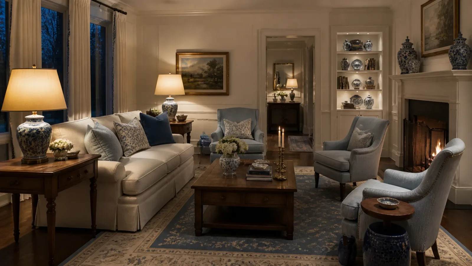 Evening Porcelain New Traditional Living Room