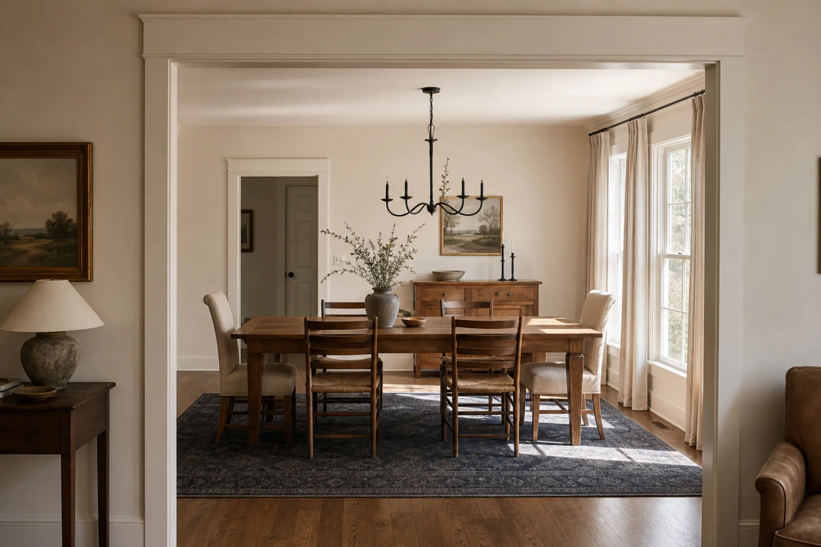 Pottery Barn-Inspired Dining room interior