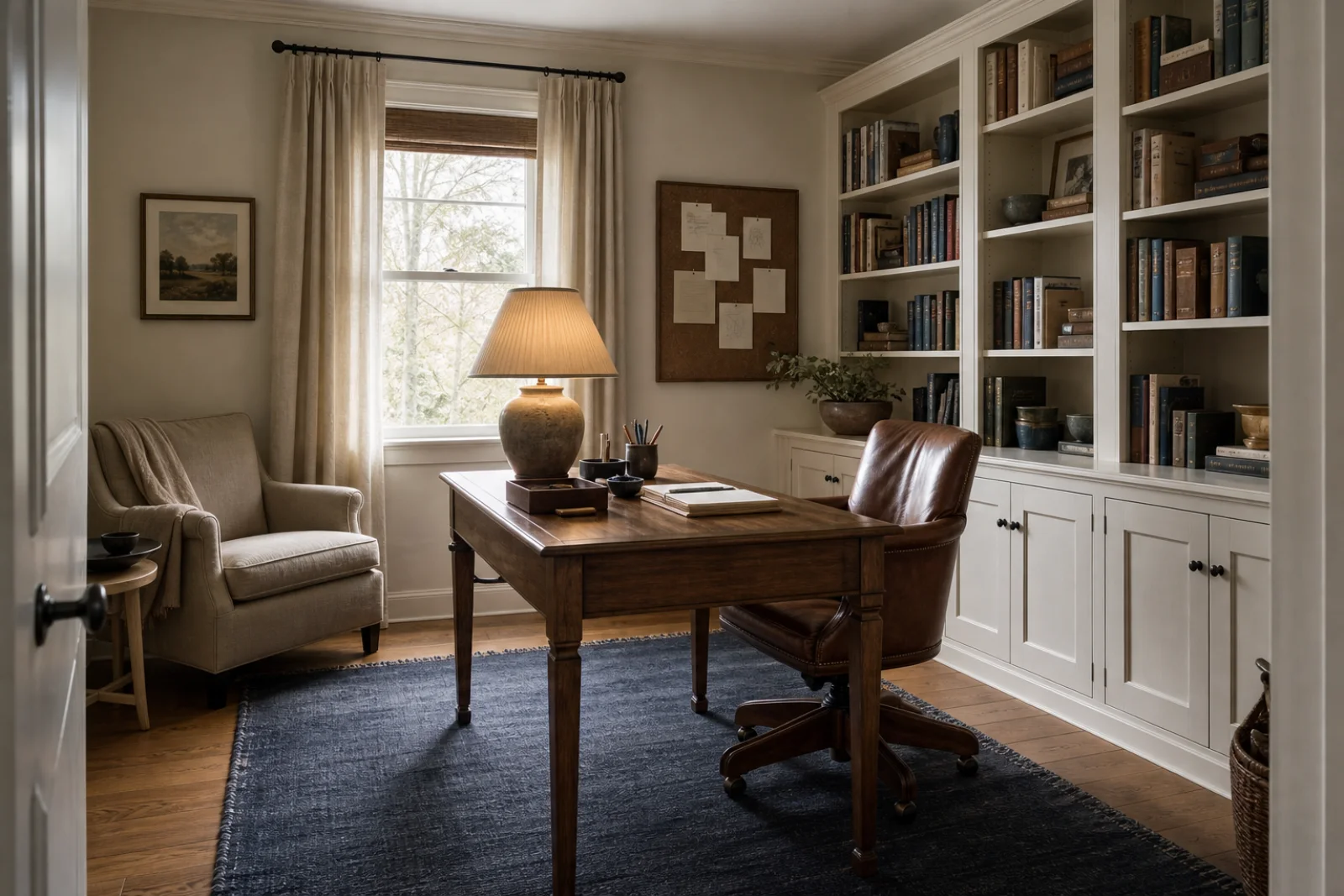 Pottery Barn-Inspired Home office interior
