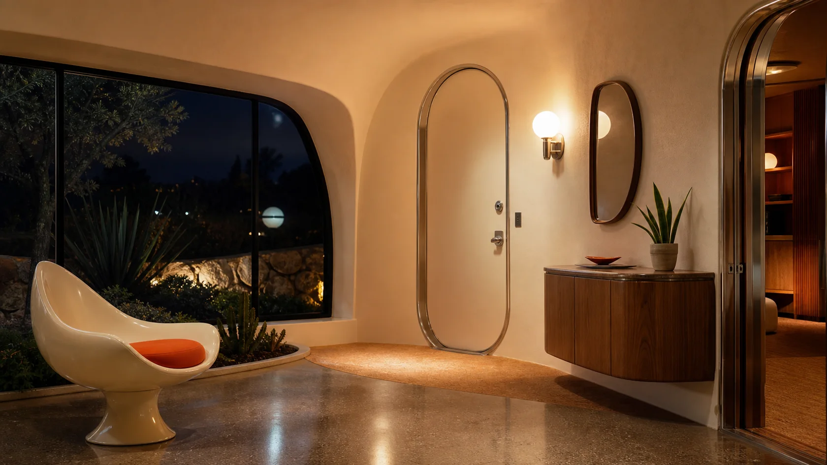 Night Glow Retrofuturism Entryway & Hallway