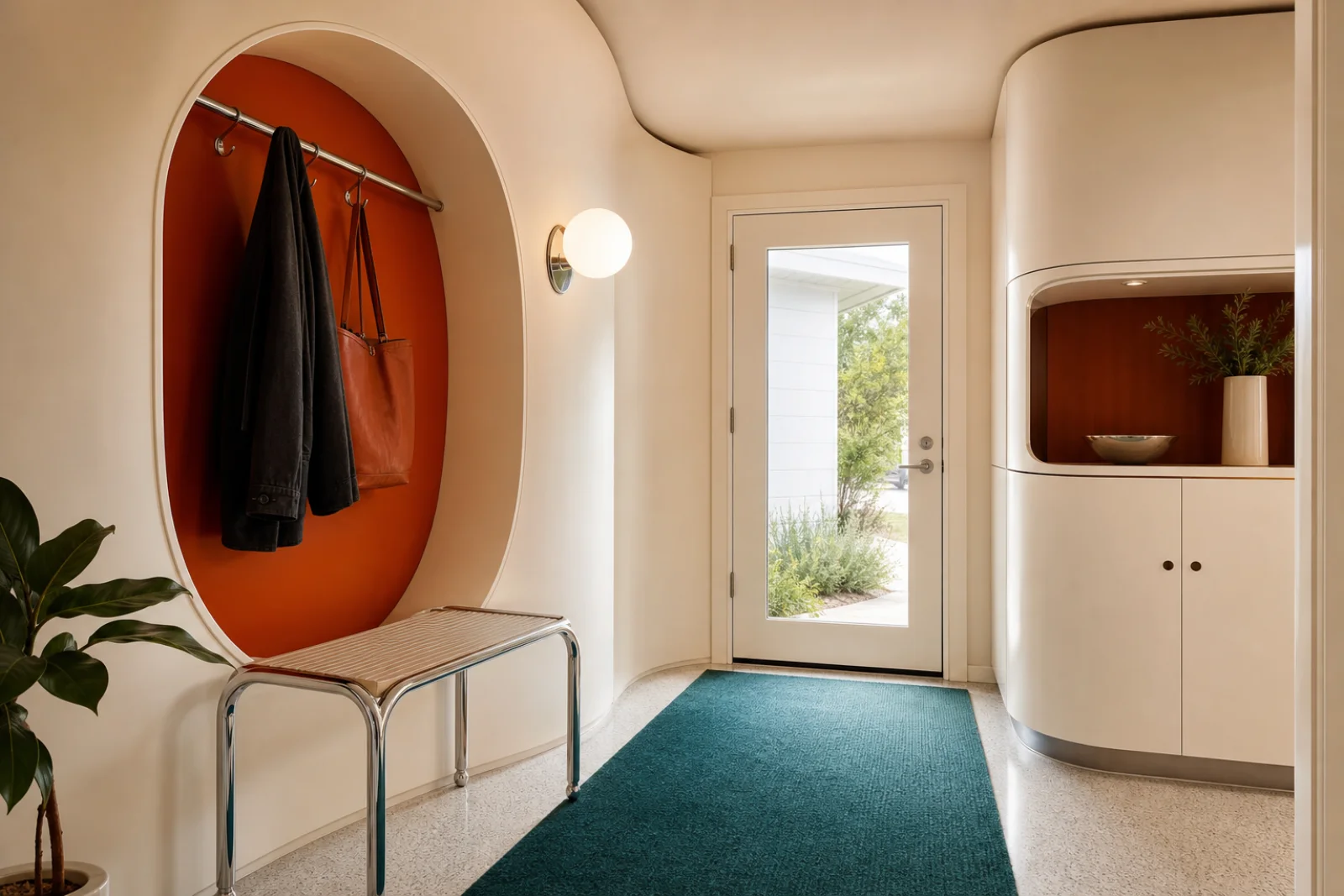 Retrofuturism Entryway interior
