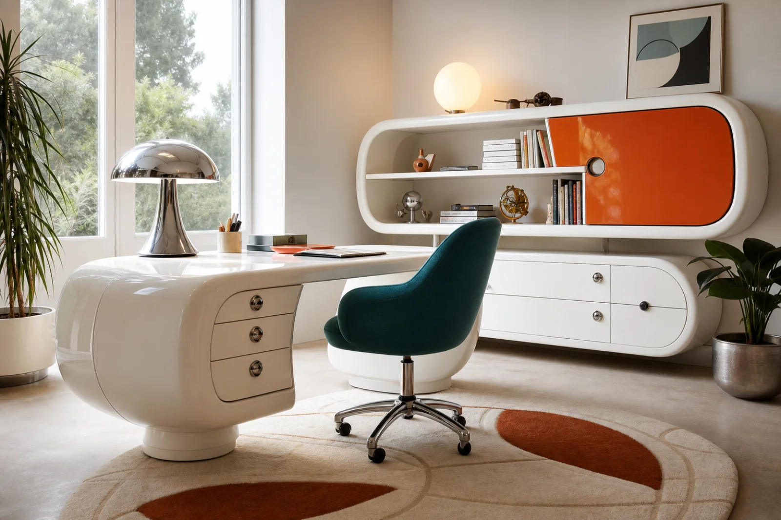 Retrofuturism Home office interior