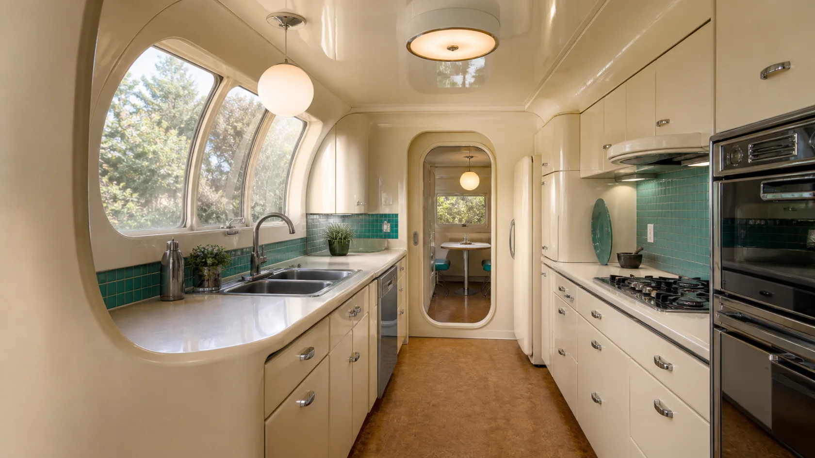 Chrome Galley Retrofuturism Kitchen