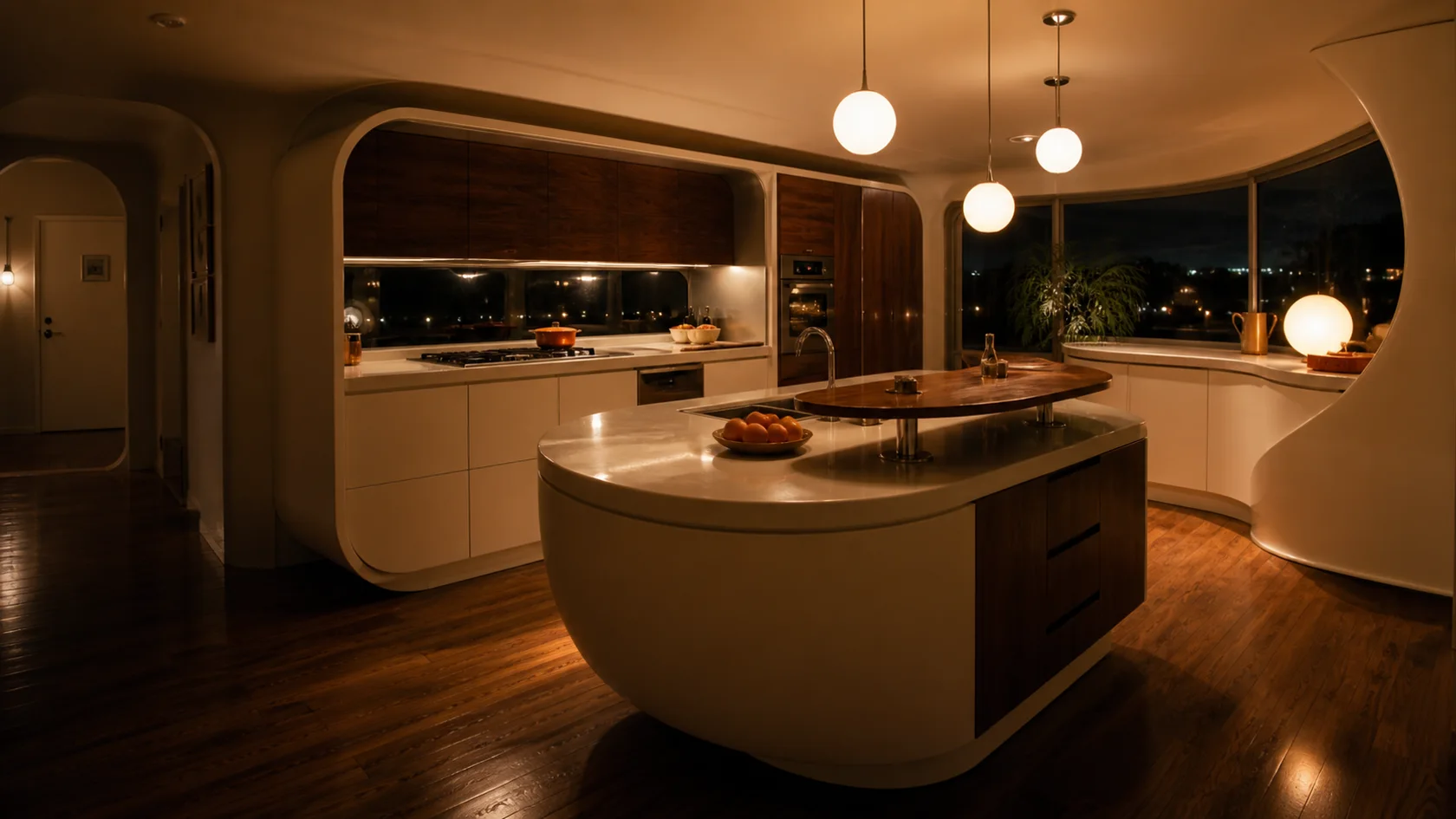 Night Orbit Retrofuturism Kitchen