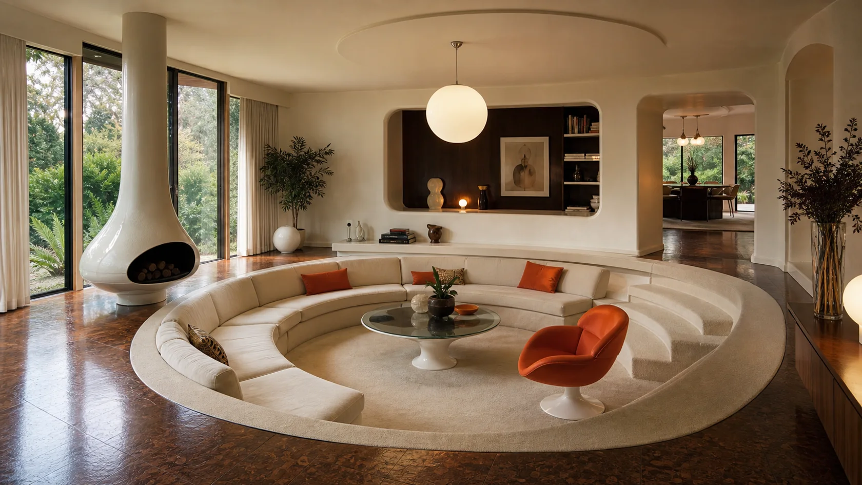 Sunken Lounge Retrofuturism Living Room
