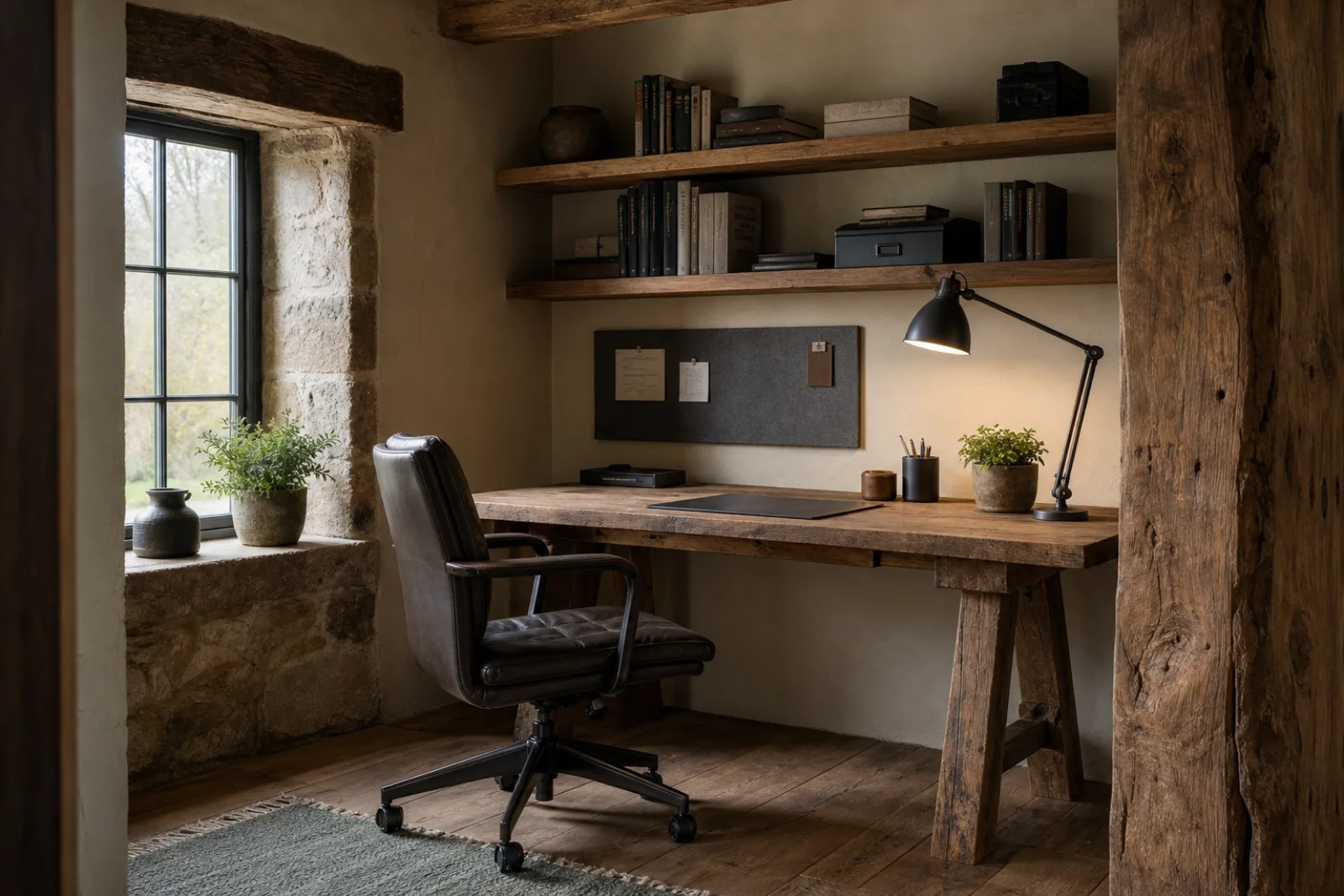 Rustic Home office interior