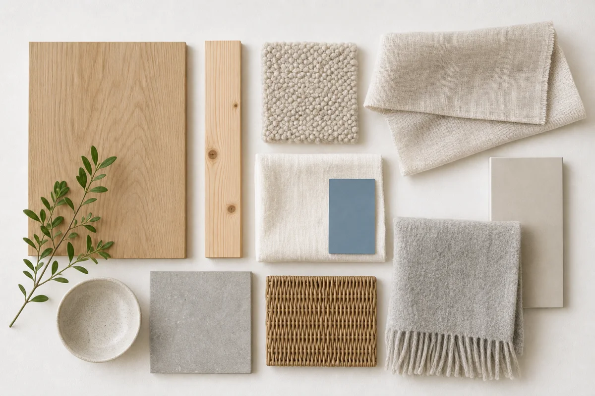Scandinavian living room material board