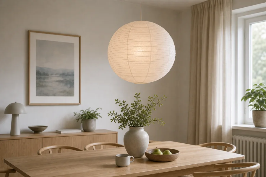 Paper pendant glow Scandinavian Living Room