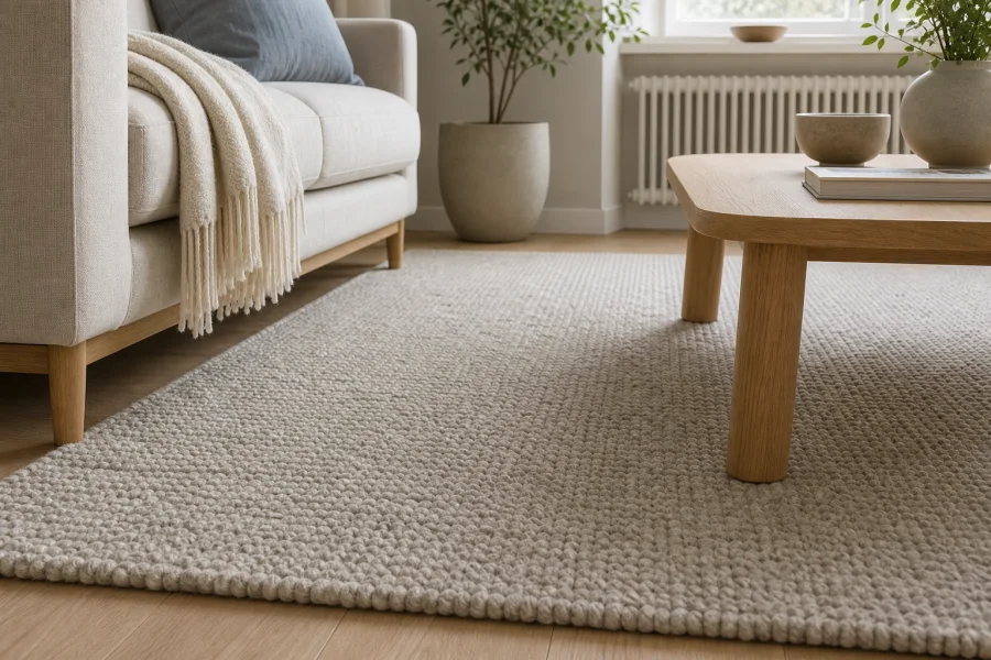 Wool rug for Scandinavian living room