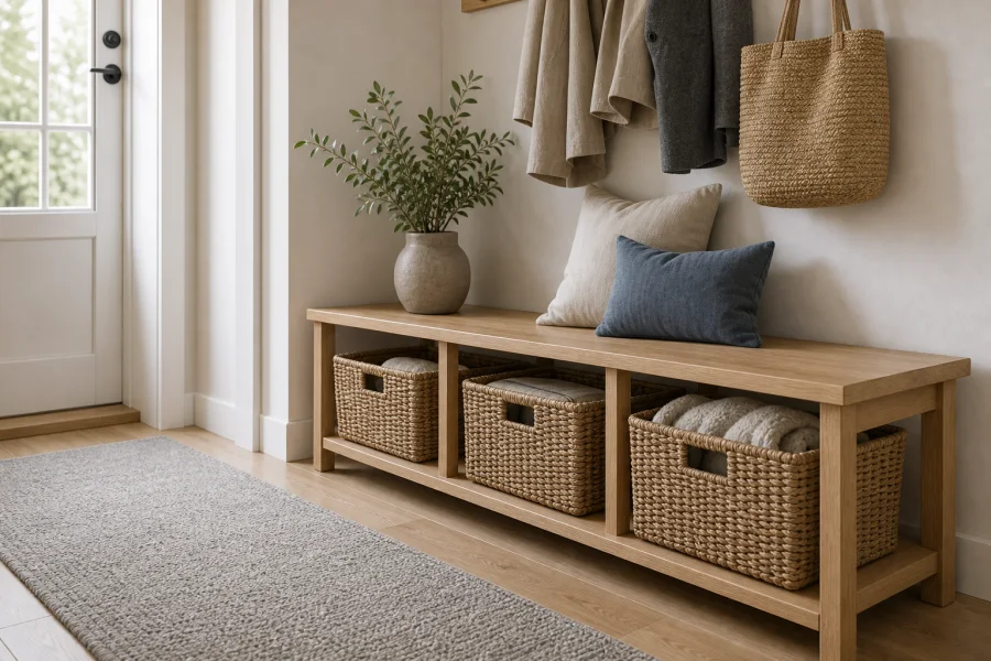 Woven baskets Scandinavian Living Room