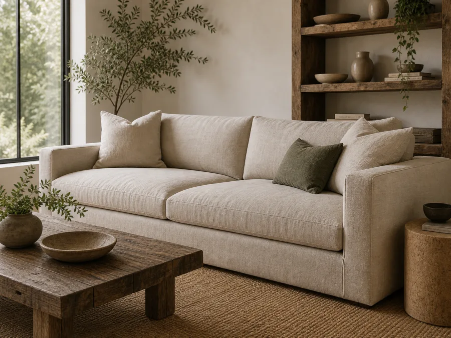 Organic linen sofa for Sustainable interior design