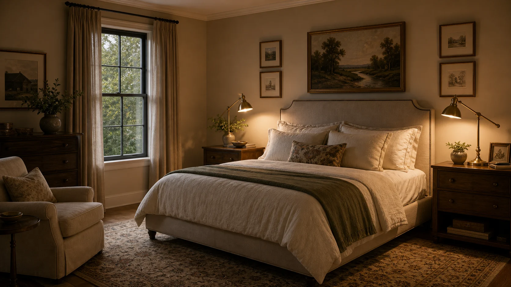 Brass bedside light Traditional Bedroom