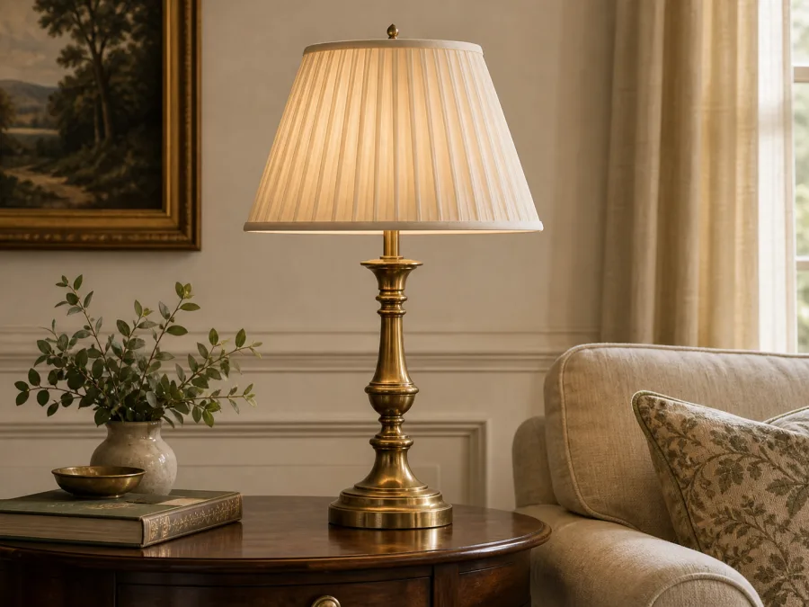 Brass table lamp for Traditional interior design