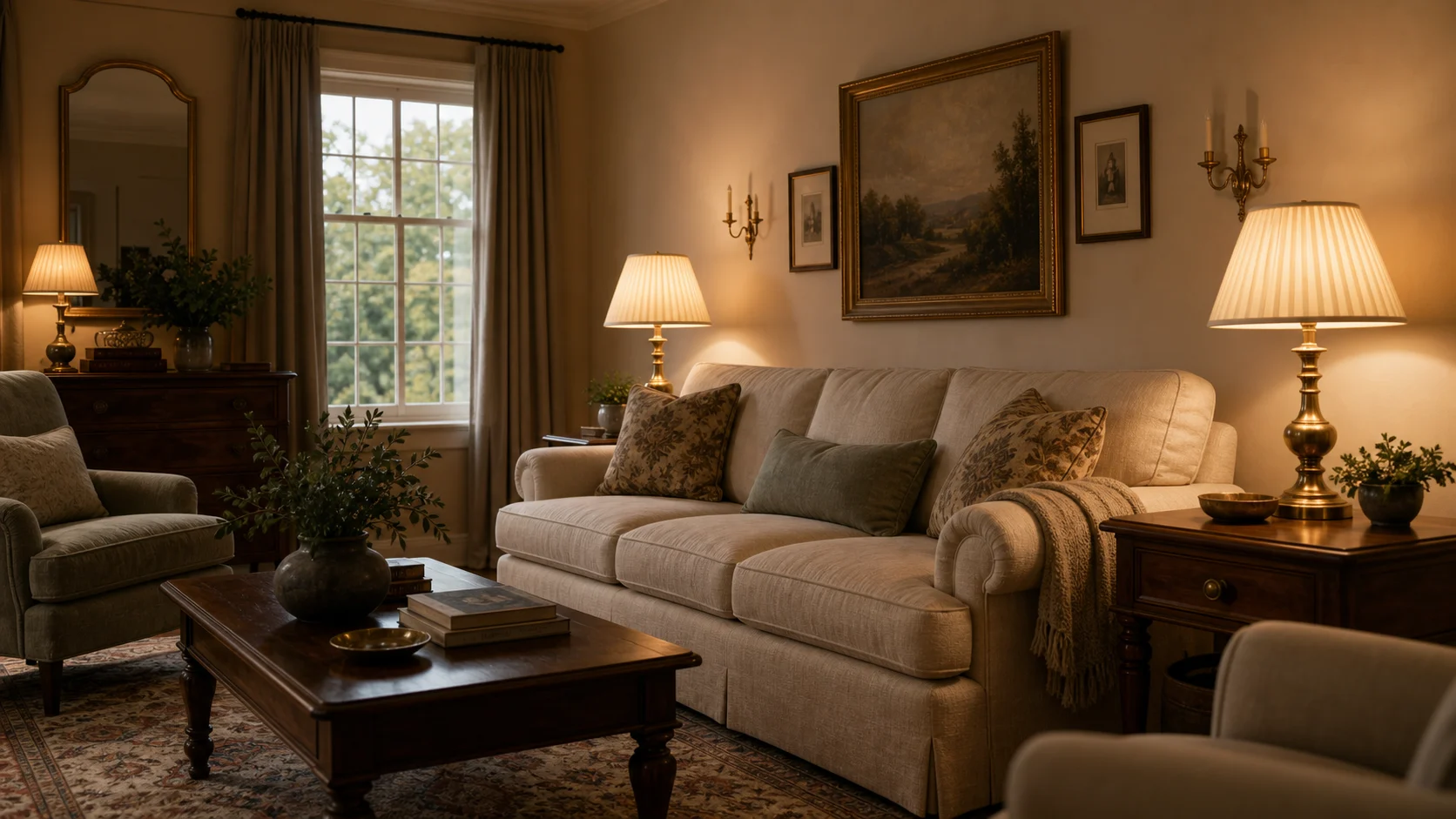 Brass lamp warmth Traditional Living Room