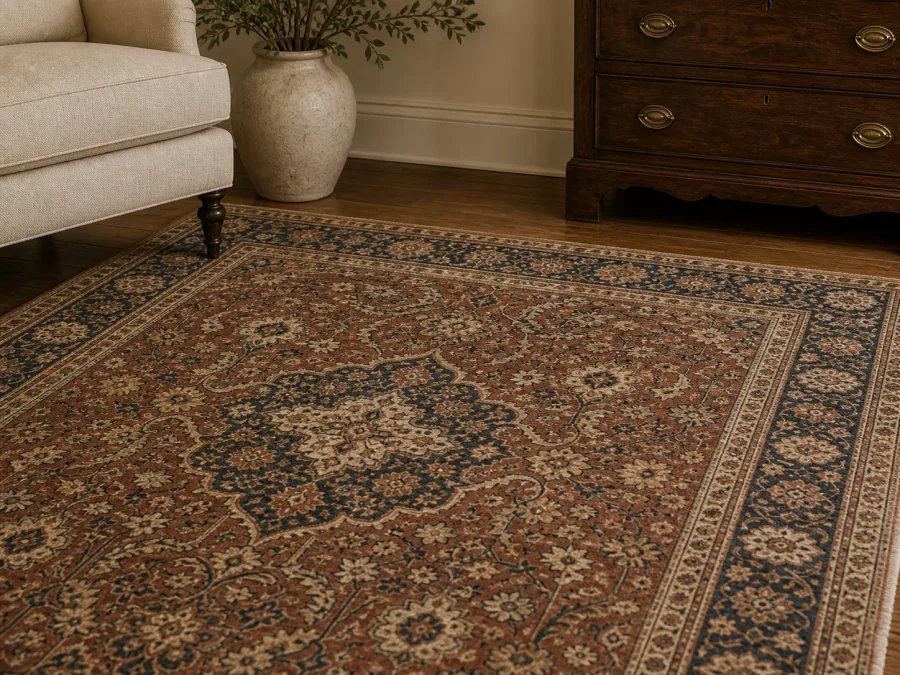 Patterned wool rug for Traditional interior design