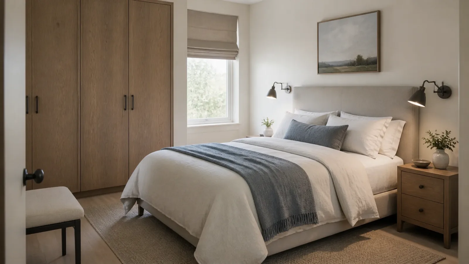 Compact Storage Transitional Bedroom