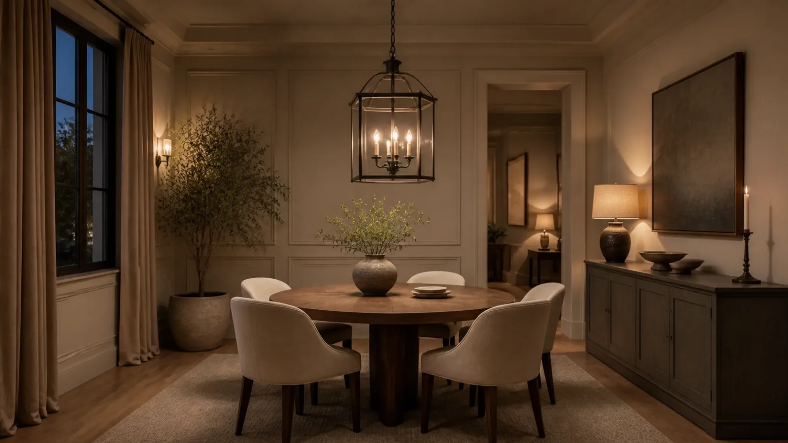 Evening Lantern Transitional Dining Room