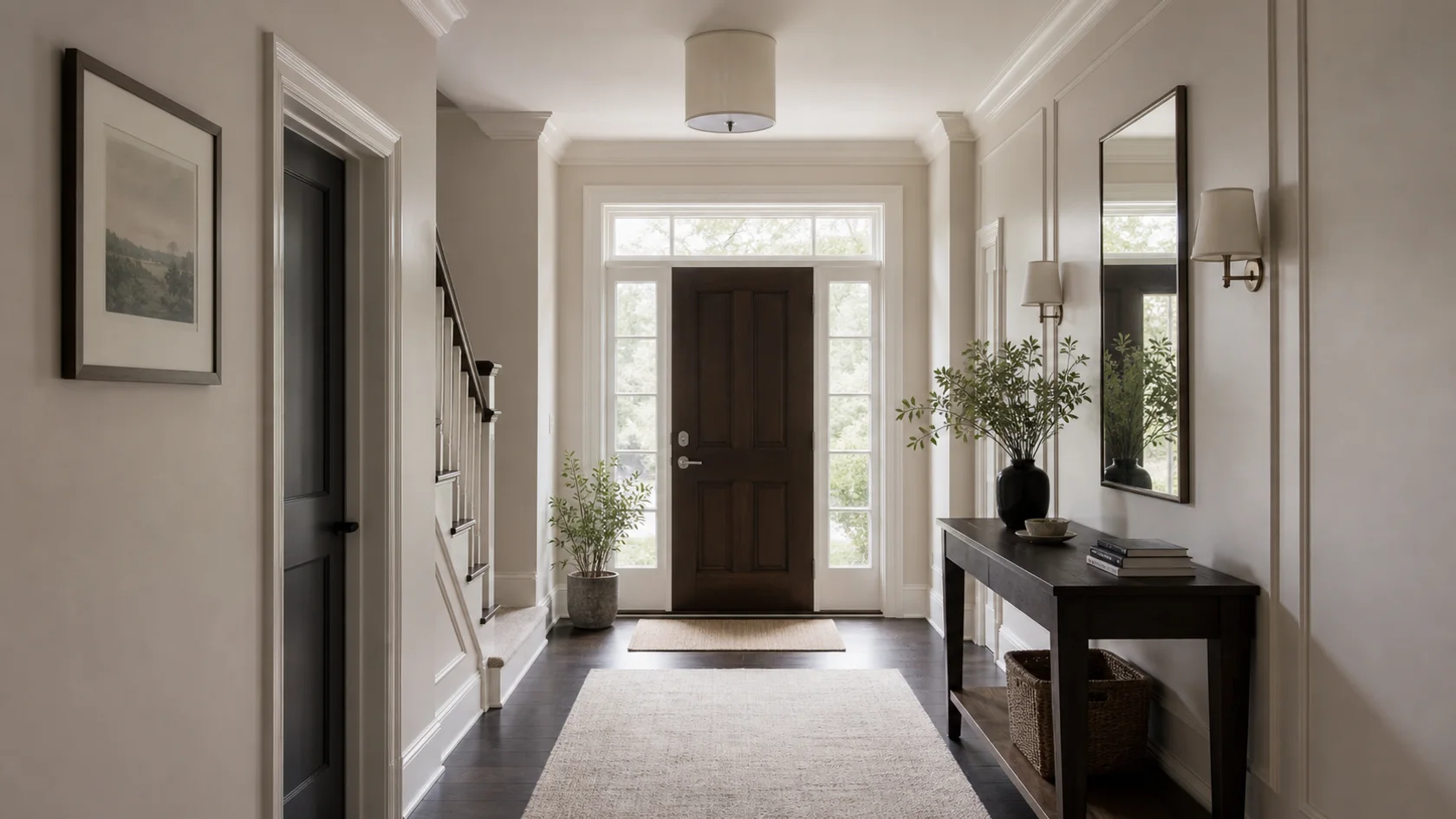Compact Axis Transitional Glam Entryway & Hallway