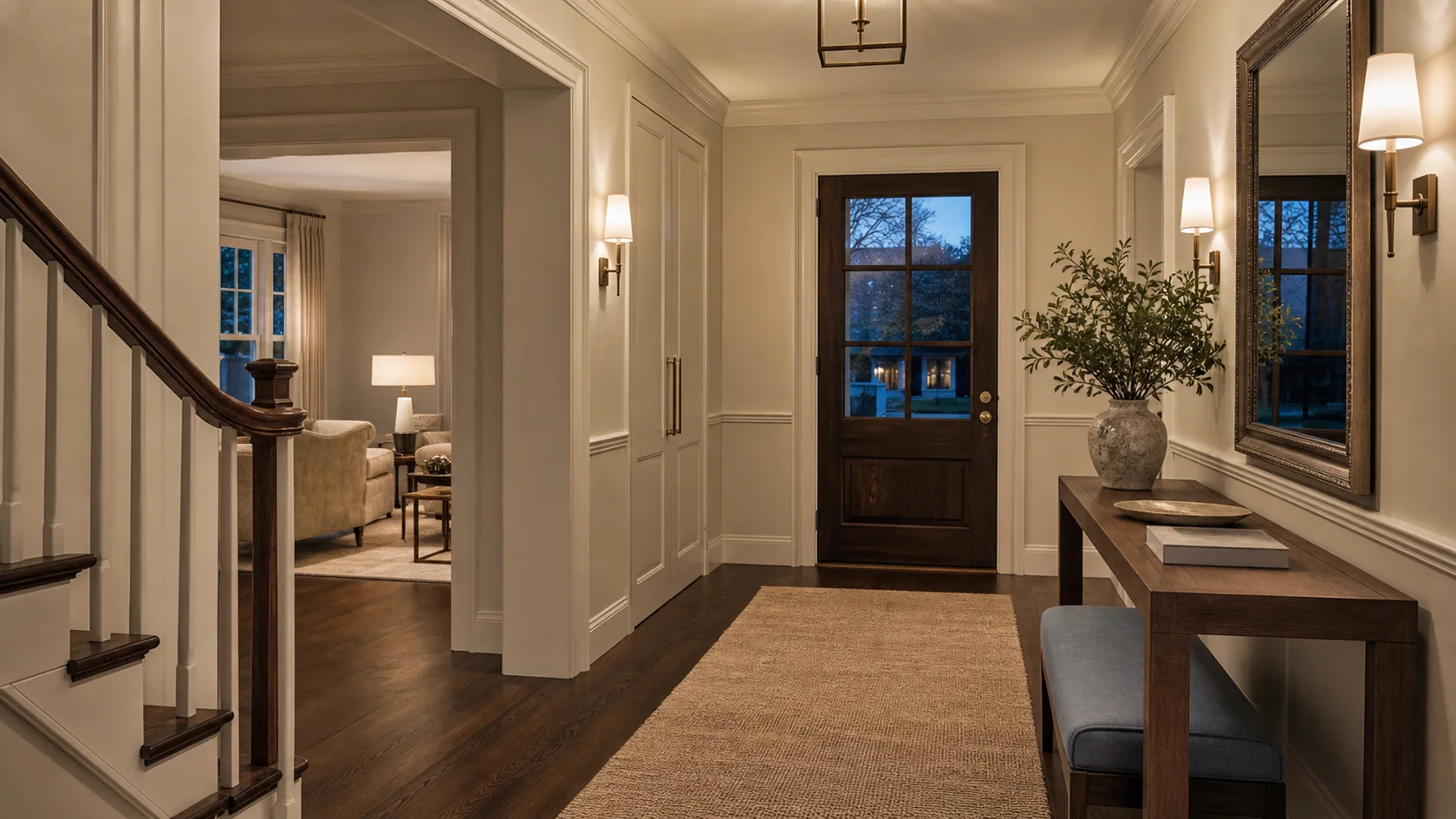 Evening Pairs Transitional Glam Entryway & Hallway