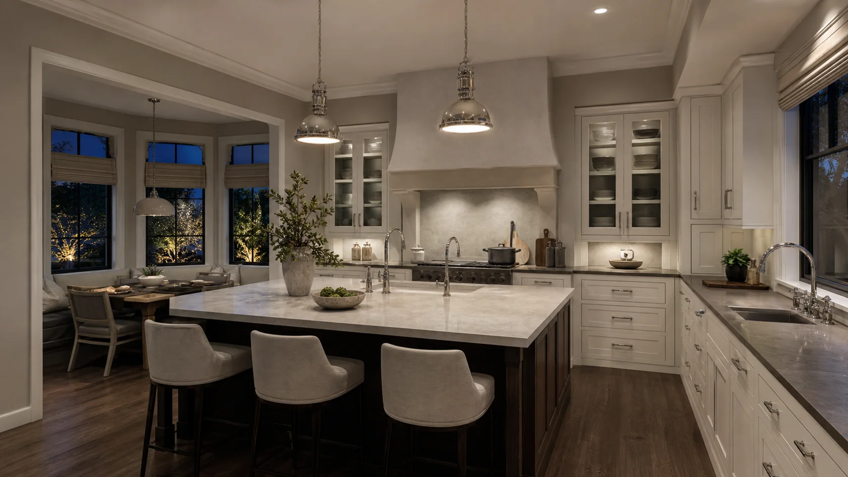 Evening Nickel Transitional Glam Kitchen