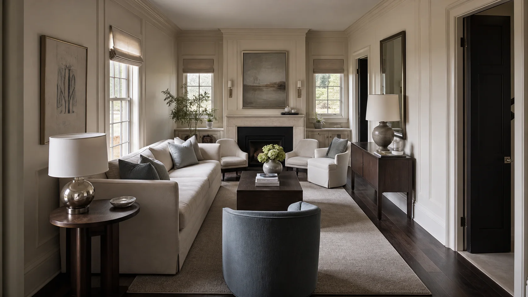 Compact Balance Transitional Glam Living Room
