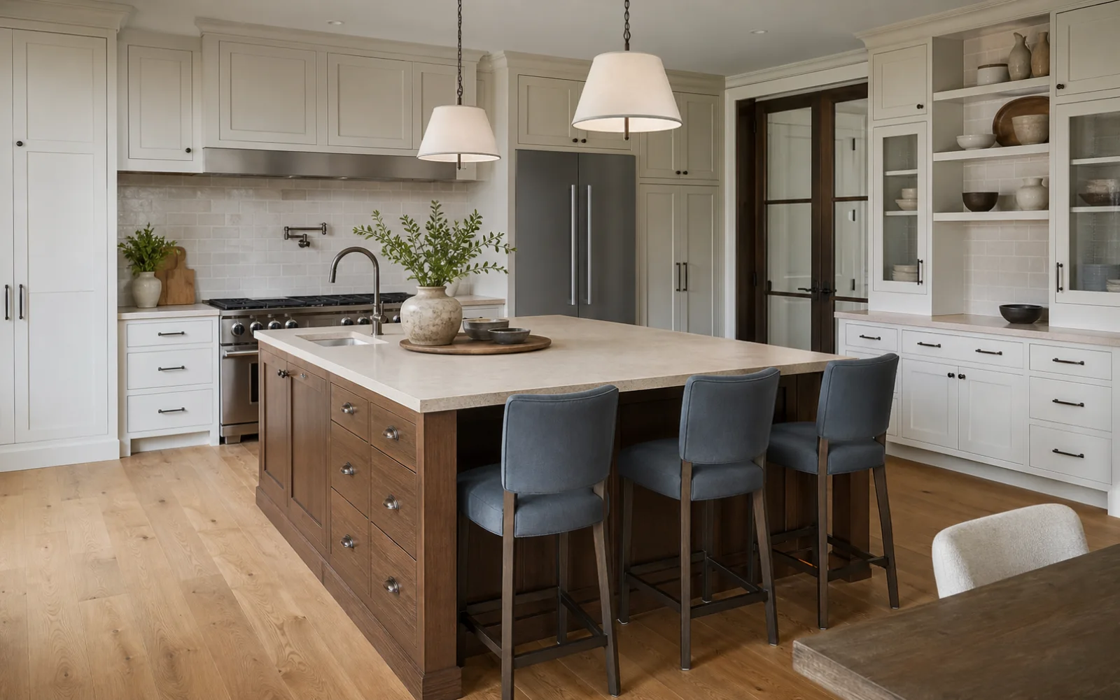 Transitional kitchen interior