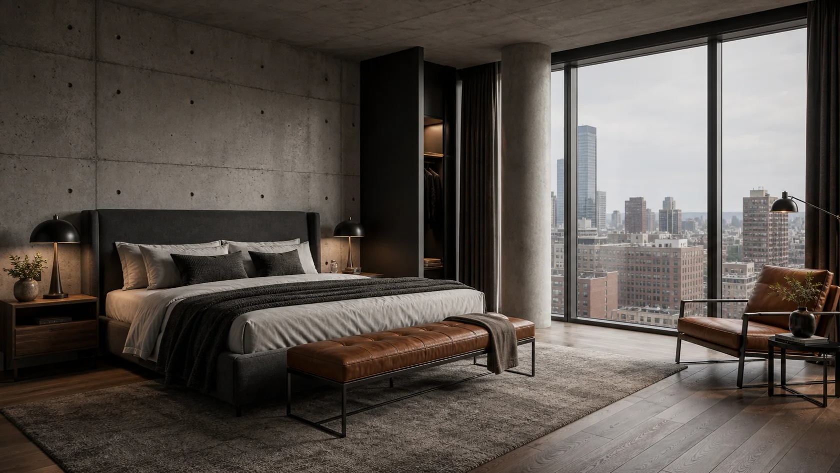 Concrete Urban Modern Bedroom
