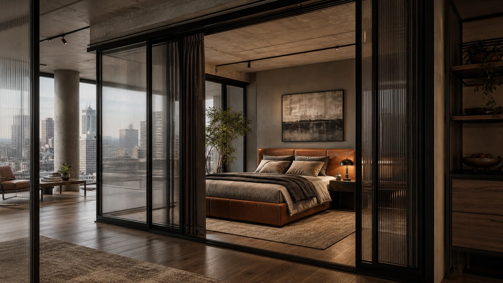 Glass Urban Modern Bedroom