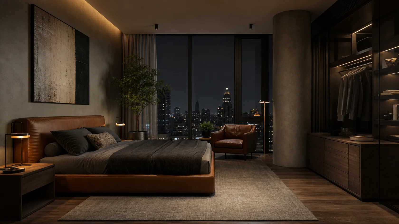 Night Urban Modern Bedroom