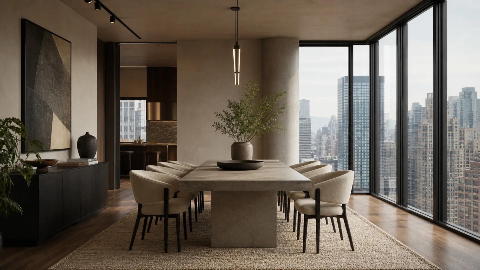 Concrete Urban Modern Dining Room