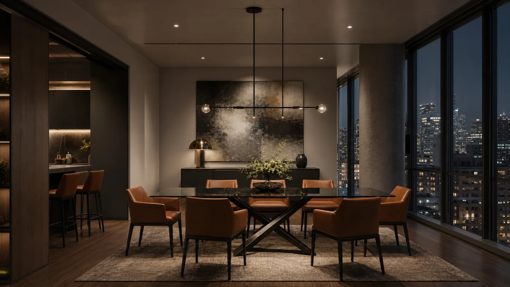 Night Urban Modern Dining Room