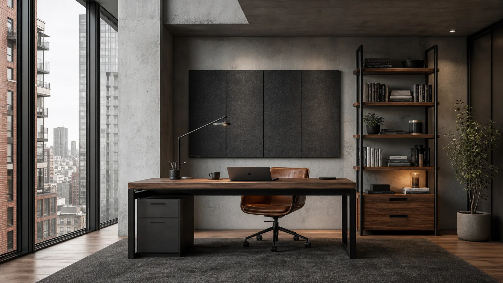 Industrial Alcove Urban Modern Home Office