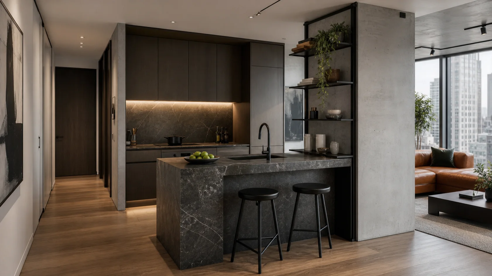 Compact Loft Urban Modern Kitchen