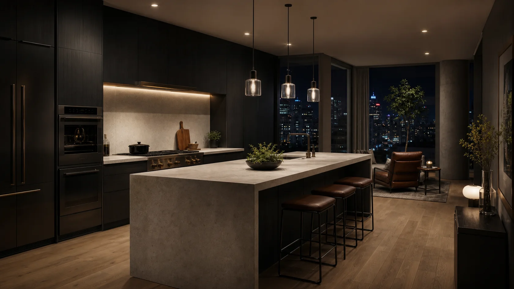 Night Urban Modern Kitchen