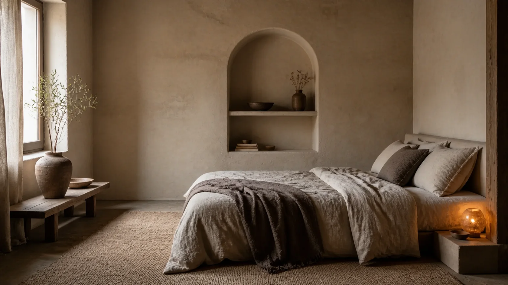 Linen Cocoon Wabi-Sabi Bedroom