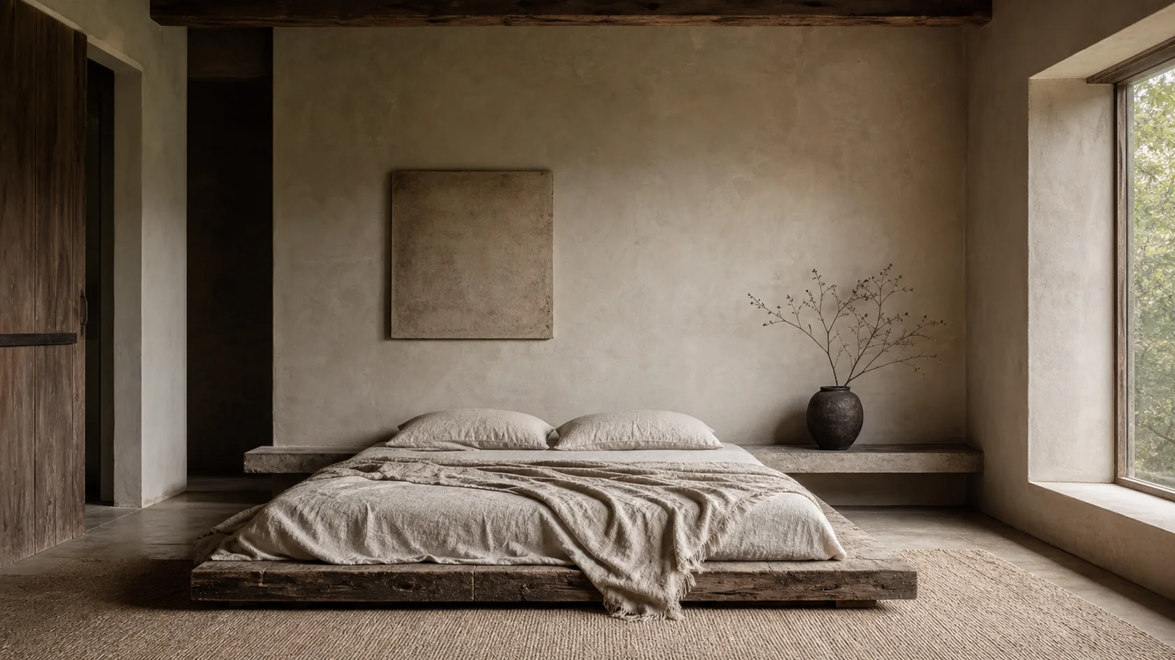 Low Timber Wabi-Sabi Bedroom