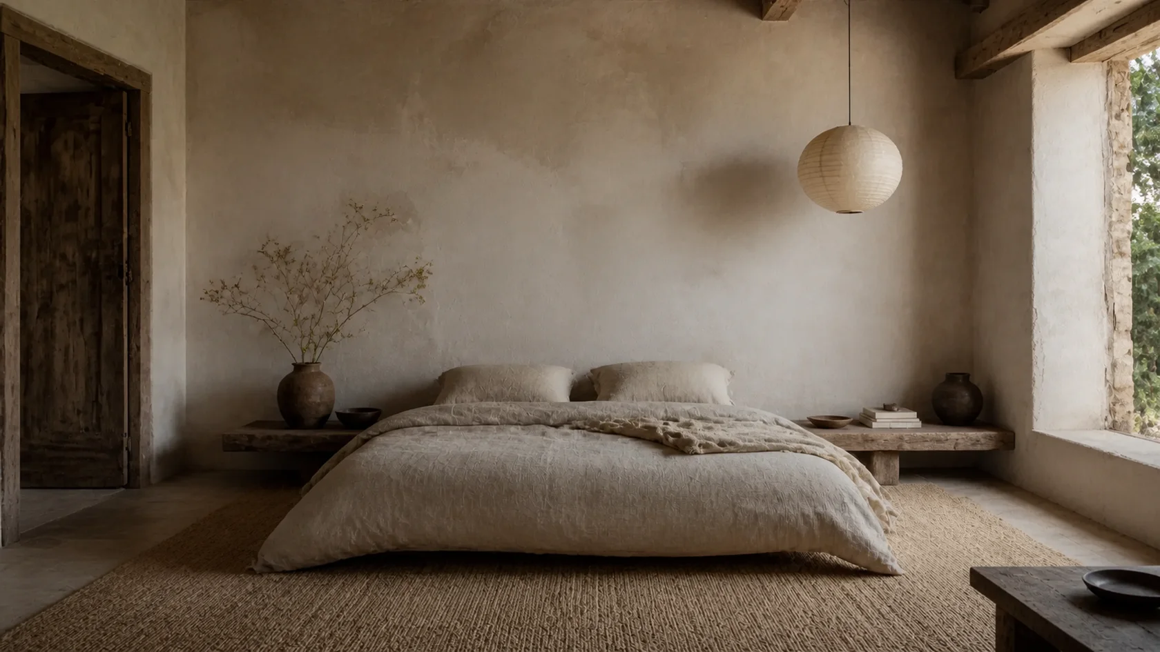 Rough Plaster Wabi-Sabi Bedroom
