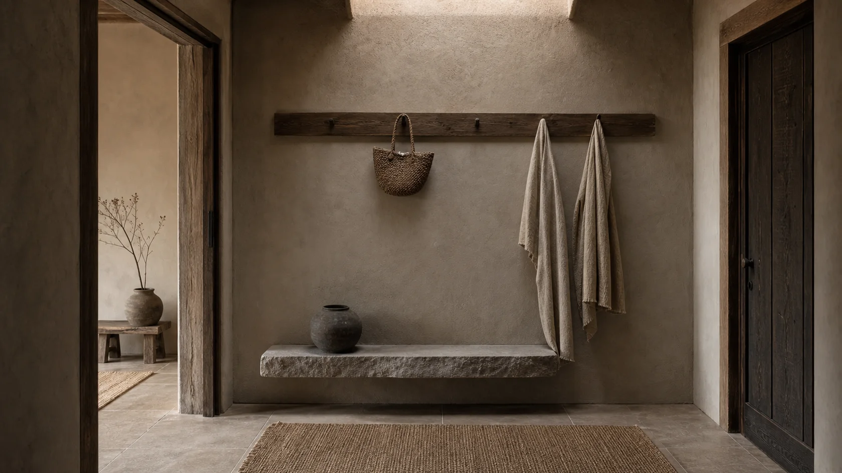 Mud Plaster Wabi-Sabi Entryway & Hallway