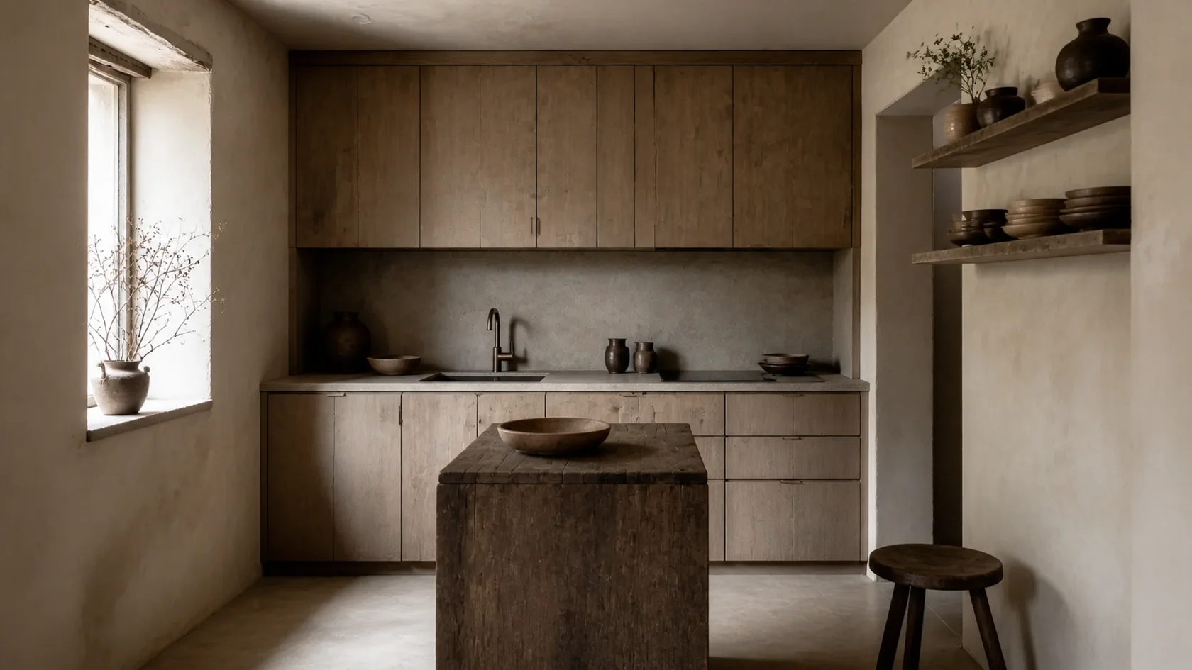 Compact Wabi-Sabi Kitchen