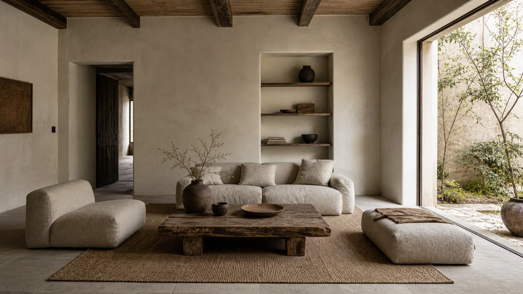 Antique Timber Wabi-Sabi Living Room